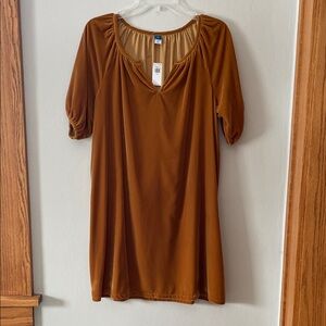Old Navy Women's Tunic Dress in Rich Dark Mustard Brown